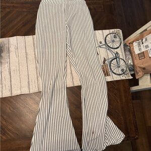 Pinstriped flare pants